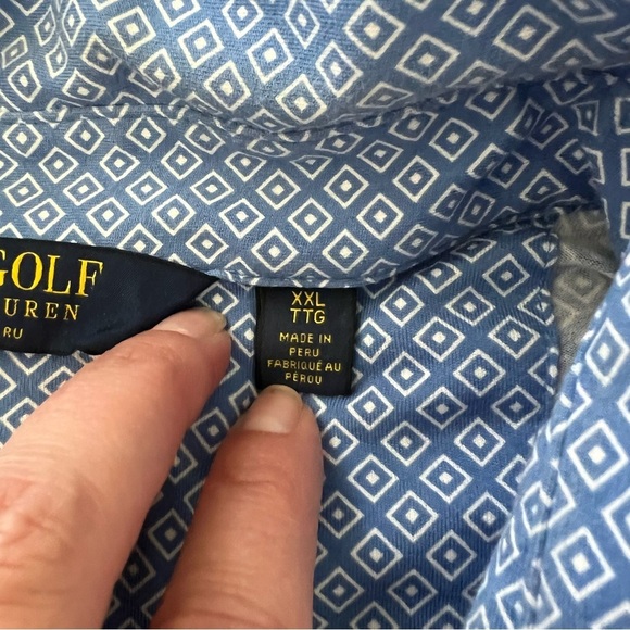 Ralph Lauren XXL Polo Golf Blue Mens Soft Button Collar Dress Casual Shirt - Picture 4 of 8
